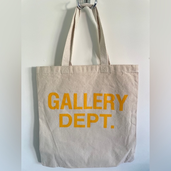 NEW Gallery dept WHATS NEXT beige pale ivory nude canvas medium tote bag - Picture 1 of 3